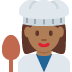 👩🏾‍🍳 woman cook: medium-dark skin tone display on Twitter